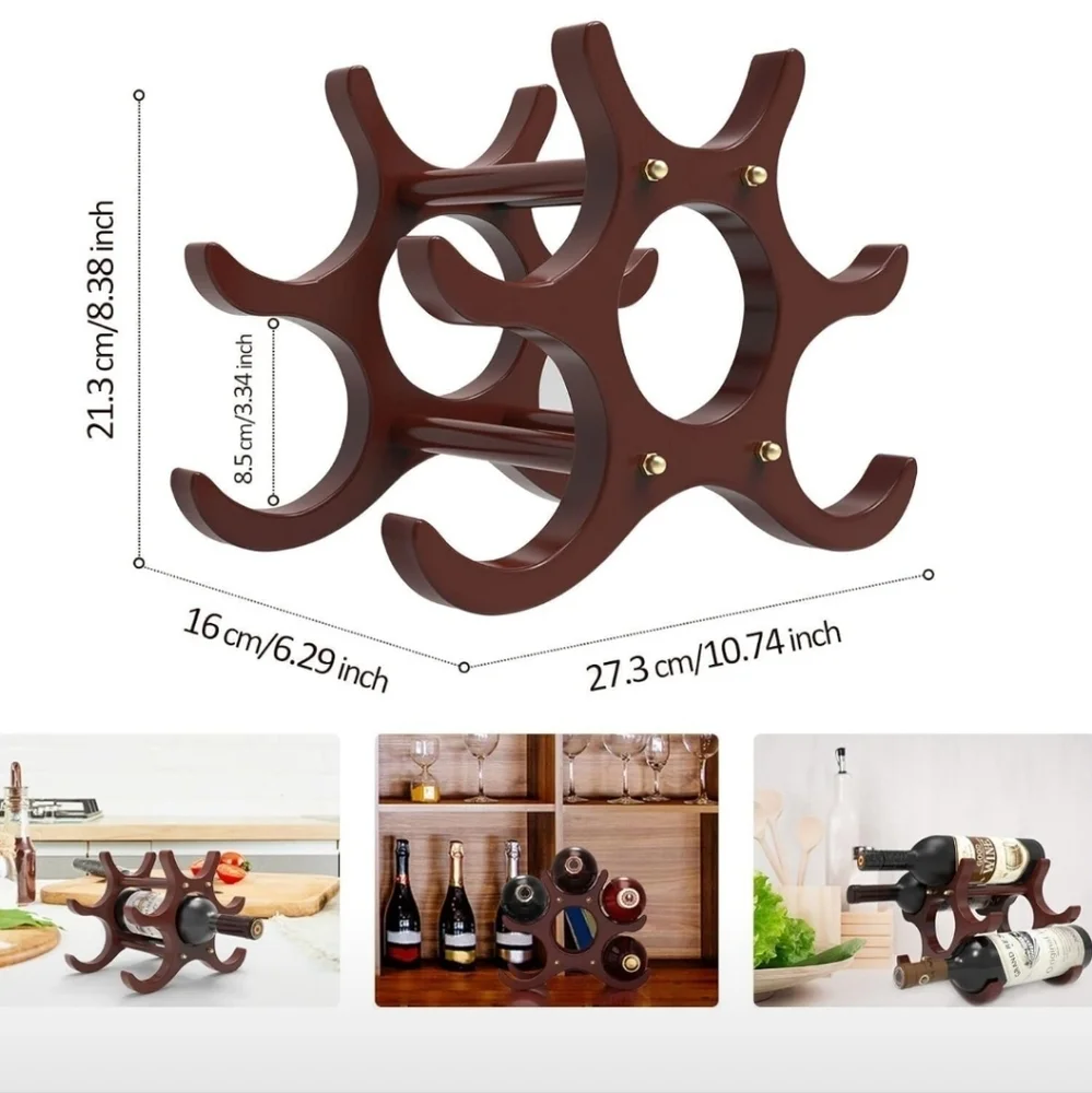 Wood‎ Wine Storage Racks Countertop, 6 Bottle